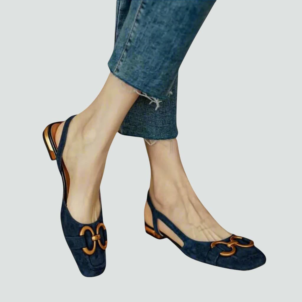 Stylish Block Heel Orthopedic Flats