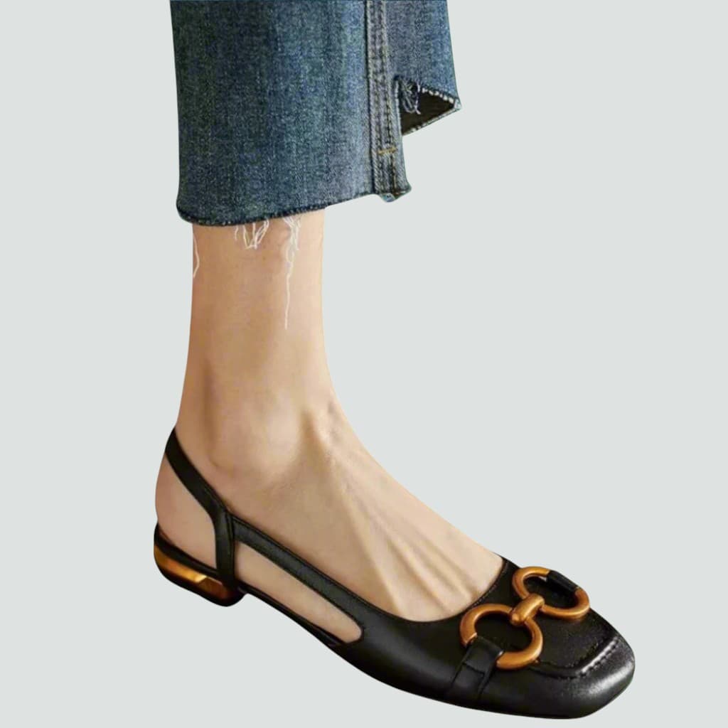 Stylish Block Heel Orthopedic Flats