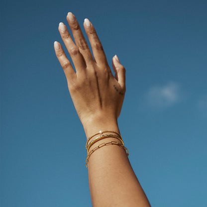 River Gold and Pearl Bracelet