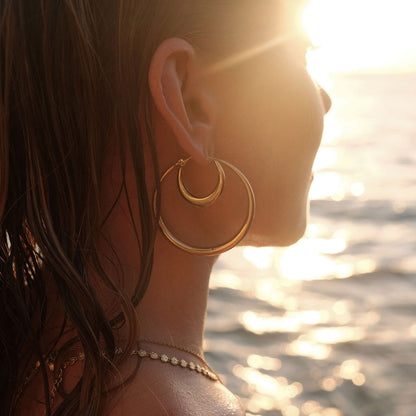 Riley Gold Hoop Earrings - Large