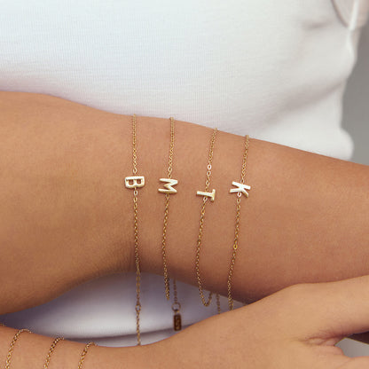 Mini Initial Gold Bracelet
