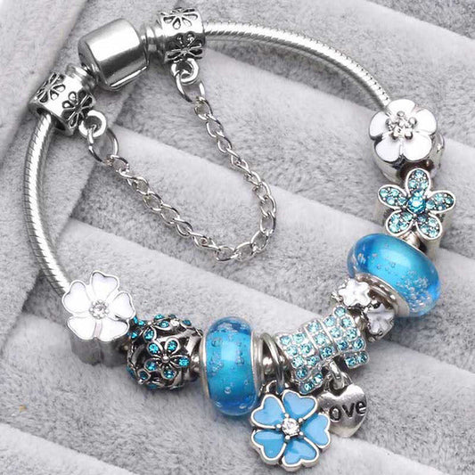 Joy - Vintage Blue Silver Bracelet