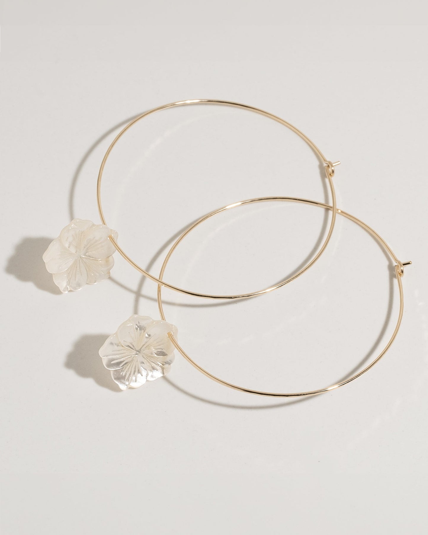 Pearl Hibiscus Hoops