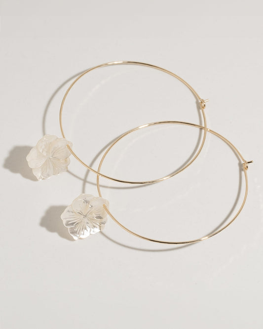 Pearl Hibiscus Hoops