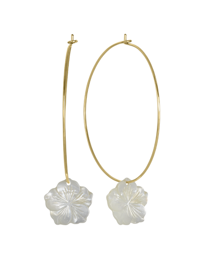 Pearl Hibiscus Hoops